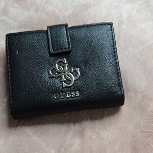 GUESS Black Wallet with Gold Logo